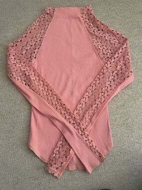 Free People “Clement” Ribbed and Crochet Top